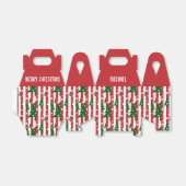 Moderne Weihnachtsbaume Rot-Grüne Streifen Muster Geschenkschachtel (Ungefaltet)
