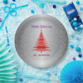 Moderne Weihnachtsbaume Rote Silberschmuck Pappteller (Party)