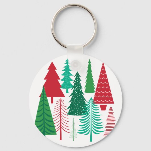 moderne Weihnachtsbäume Schlüsselanhänger (Vorderseite)