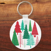 moderne Weihnachtsbäume Schlüsselanhänger (Vorderseite)
