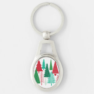 moderne Weihnachtsbäume Schlüsselanhänger