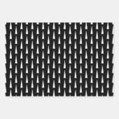 Moderne Weihnachtsbäume Schneeflocken Schwarz-weiß Geschenkpapier Set (Vorderseite 3)