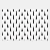 Moderne Weihnachtsbäume Schneeflocken Schwarz-weiß Geschenkpapier Set (Vorderseite 3)