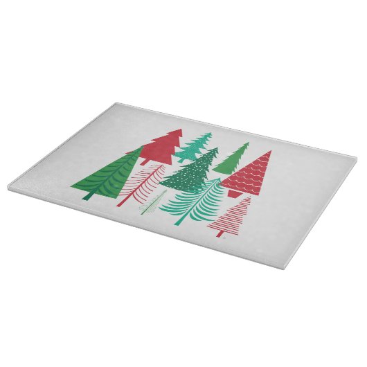 moderne Weihnachtsbäume Schneidebrett (Ecke)
