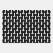 Moderne Weihnachtsbäume Schwarz Silver Gray Muster Geschenkpapier Set (Vorderseite 3)