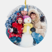 Moderne Weihnachtsbäume Script FAPPY HOLIDAYS Foto Keramik Ornament (Hinten)