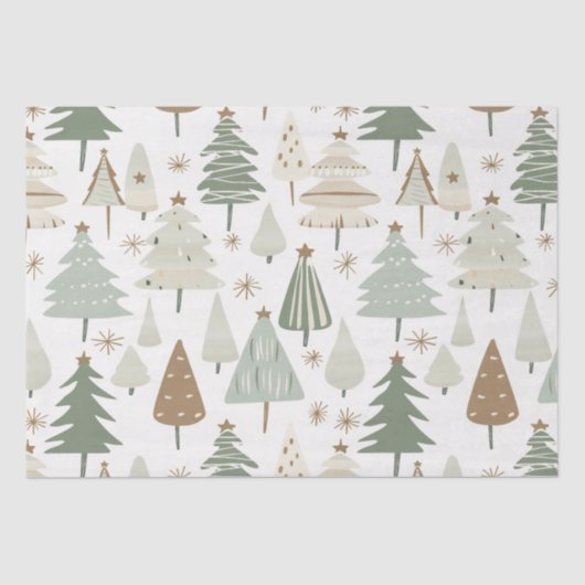 Moderne Weihnachtsbäume Seidenpapier (Vorderseite)