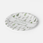 Moderne Weihnachtsbäume Skript glückliche Ferien G Pappteller (Schrägansicht)