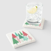 moderne Weihnachtsbäume Steinuntersetzer (Seitenansicht)