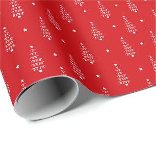 Moderne Weihnachtsbäume & Sterne Feiertage Geschenkpapier