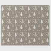 Moderne Weihnachtsbäume Taupe Geschenkpapier (Flach)