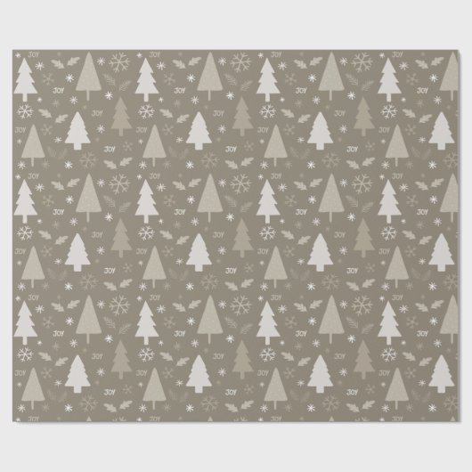 Moderne Weihnachtsbäume Taupe Geschenkpapier (Flach)