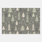 Moderne Weihnachtsbäume und Schneeflocken Weihnach Geschenkpapier Set (Vorderseite 3)