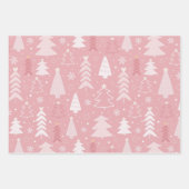 Moderne Weihnachtsbäume und Schneeflocken Weihnach Geschenkpapier Set (Vorderseite 2)