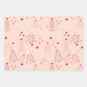 Moderne Weihnachtsbäume und Schneeflocken Weihnach Geschenkpapier Set (Vorderseite 3)