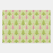 Moderne Weihnachtsbäume und Schneeflocken Weihnach Geschenkpapier Set (Vorderseite 2)