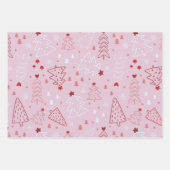Moderne Weihnachtsbäume und Schneeflocken Weihnach Geschenkpapier Set (Vorderseite 2)