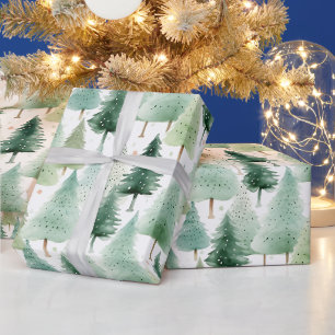 Moderne Weihnachtsbäume und Sterne Weihnachten Geschenkpapier