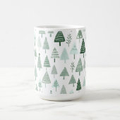 Moderne Weihnachtsbäume weiß und grün Kaffeetasse (Mittel)