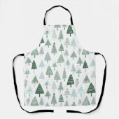 Moderne Weihnachtsbäume weiß und grün Schürze (Vorderseite)