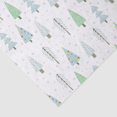 Moderne Weihnachtsbaumen Blaues Grünes Muster Seidenpapier (Ausschnitt)