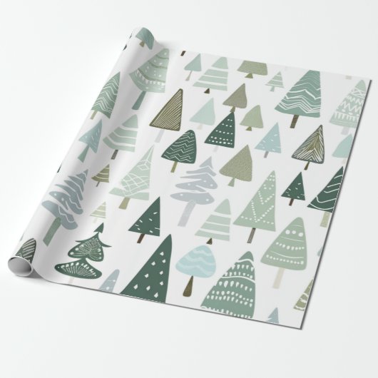 Moderne Weihnachtsbaumen elegant Geschenkpapier (Ungerollt)