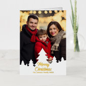Moderne Weihnachtsbaumen Familiengoldene Fotos (Vorderseite)