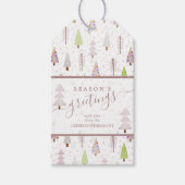 Moderne Weihnachtsbaumen - FROHE FESTTAGE Geschenkanhänger (Vorderseite)