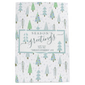 Moderne Weihnachtsbaumen - FROHE FESTTAGE Mittlere Geschenktüte (Vorderseite)