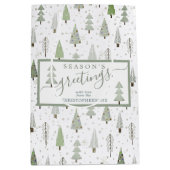 Moderne Weihnachtsbaumen - FROHE FESTTAGE Mittlere Geschenktüte (Vorderseite)
