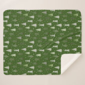 Moderne Weihnachtsbaumen Grünes Muster Sherpadecke (Vorderseite (Horizontal))