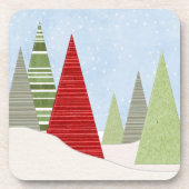 Moderne Weihnachtsbaumen Kunst Getränkeuntersetzer (Vorderseite)