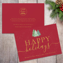 Moderne Weihnachtsbaumen Logo Gold Red Business