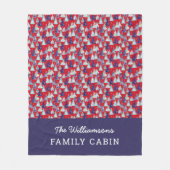 Moderne Weihnachtsbaumen Muster Familie Kabine Cus Fleecedecke (Vorderseite)