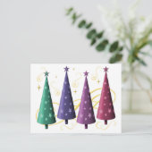 Moderne Weihnachtsbaumen Postkarte (Stehend Vorderseite)