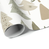 Moderne Weihnachtsbaumen Sage Olive Green Pattern Geschenkpapier (Rolleneckpunkt)
