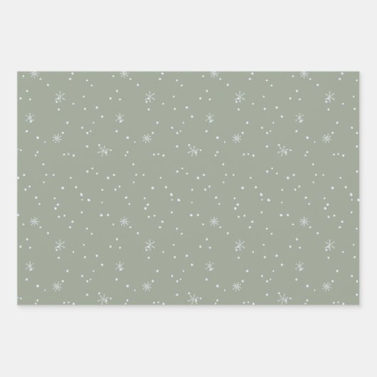 Moderne Weihnachtsbaumen Sage Olive Green Pattern Geschenkpapier Set (Vorderseite 2)
