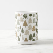 Moderne Weihnachtsbaumen Sage Olive Green Pattern Kaffeetasse (Mittel)