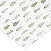 Moderne Weihnachtsbaumen Sage Olive Green Pattern Kurzer Tischläufer (Ecke)