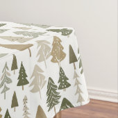 Moderne Weihnachtsbaumen Sage Olive Green Pattern Tischdecke (Beispiel)