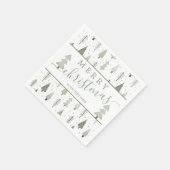 Moderne Weihnachtsbaumen Skript MERRY CHRISTMAS Serviette (Ecke)