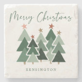 Moderne Weihnachtsbaumen Steinuntersetzer (Vorderseite)