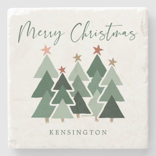 Moderne Weihnachtsbaumen Steinuntersetzer (Vorderseite)