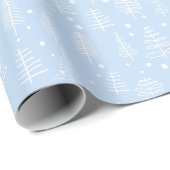 Moderne Weihnachtsbaumen Stilvolles Baby Blue Geschenkpapier (Rolleneckpunkt)
