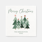 Moderne Weihnachtsbaumen Typografie Serviette (Vorderseite)