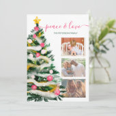 Moderne Weihnachtsbaumfarbe 3 Foto Karte (Stehend Vorderseite)