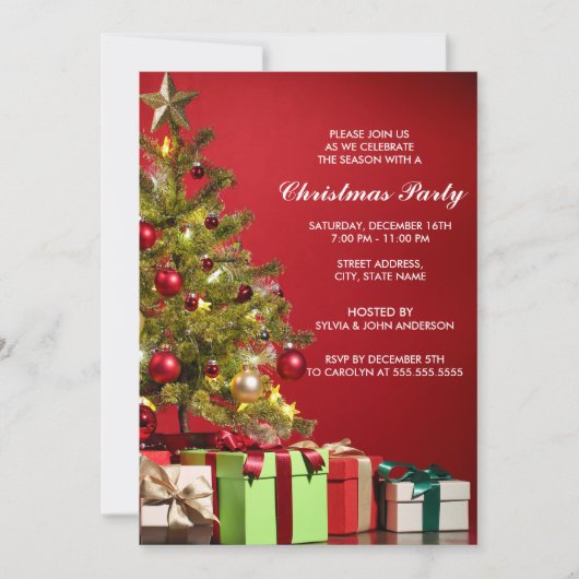 Moderne Weihnachtsbaumfeier Einladung (Vorderseite)