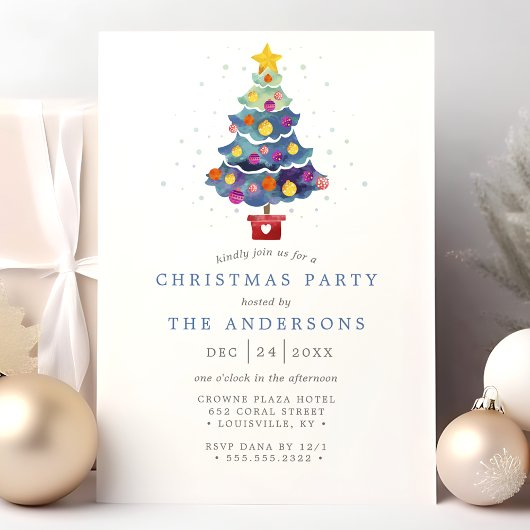 Moderne Weihnachtsbaumfeier Einladung