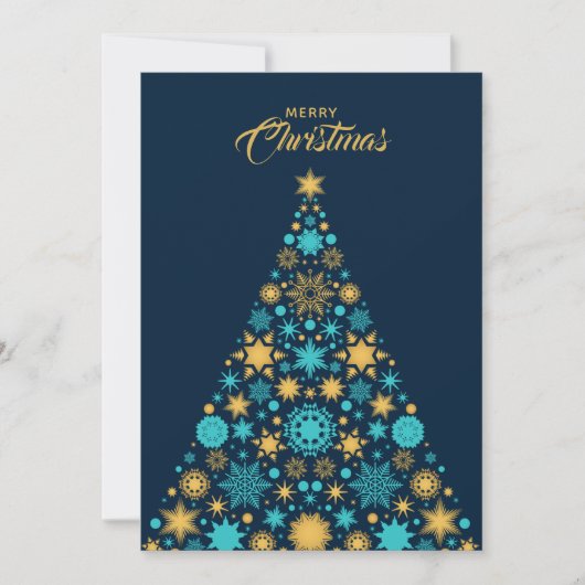 Moderne Weihnachtsbaumflat Feiertagskarte (Vorderseite)