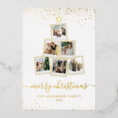 Moderne Weihnachtsbaumfotografie Folien Feiertagskarte (Vorderseite)